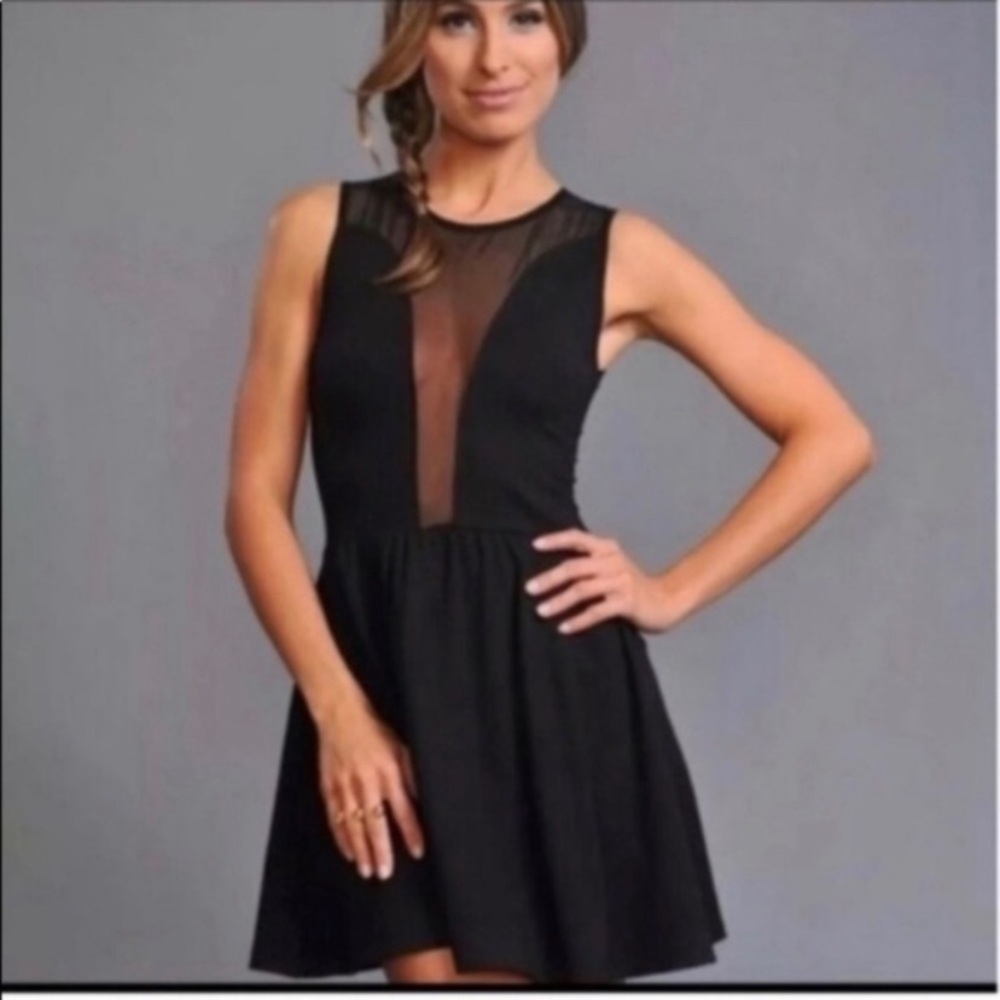 For Love & Lemons Black Mesh Dress M